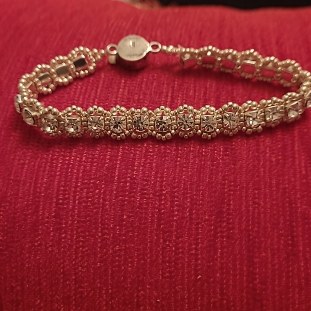 Dainty  Sterling And Cubic Zirconia Bracelet